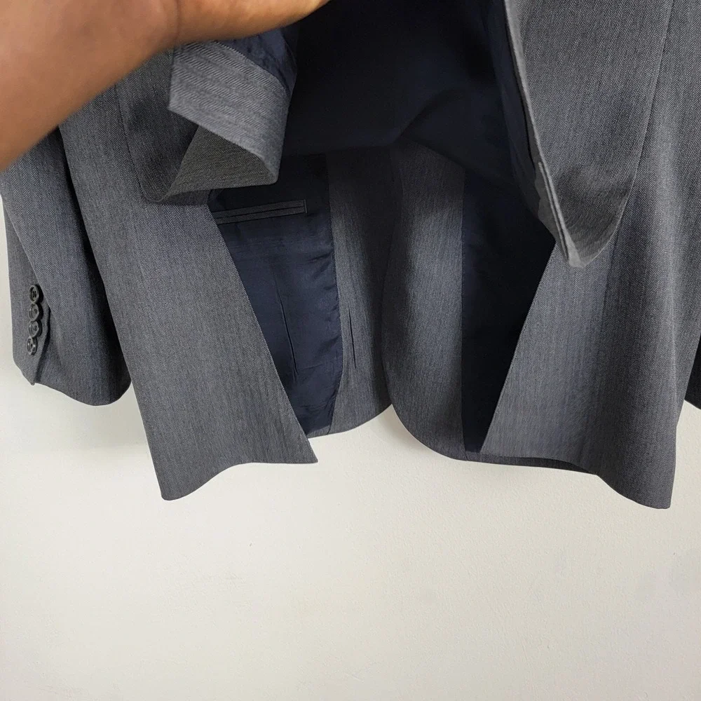 J Crew Ludlow Blazer Jacket Single Breasted Mens 40R Gray Double Vented Collared